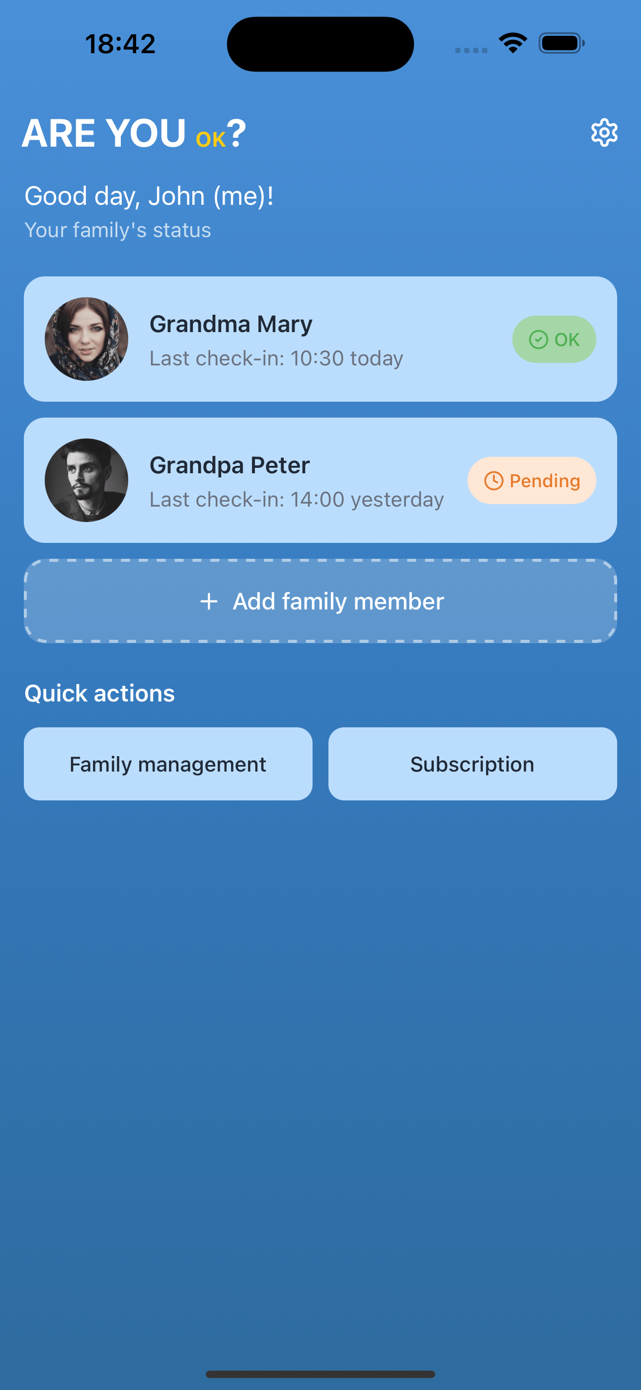 Family dashboard (light)